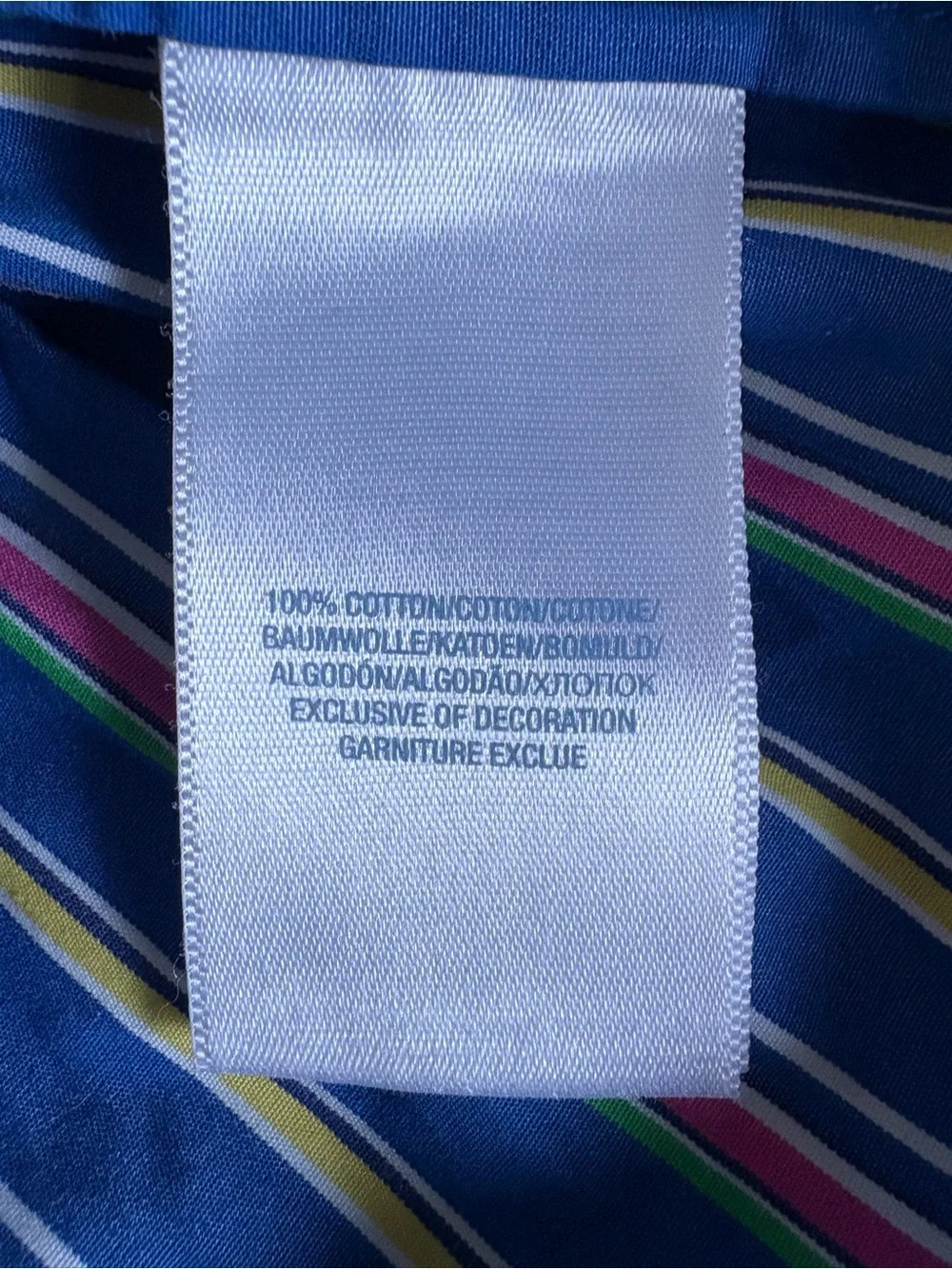 Ralph Lauren Navy Multi-Stripe Button Front Dress with White Collar